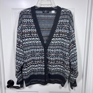 VTG The Italian Sweater Co V-Neck Wool Blend Cardigan Men’s L Made in Italy